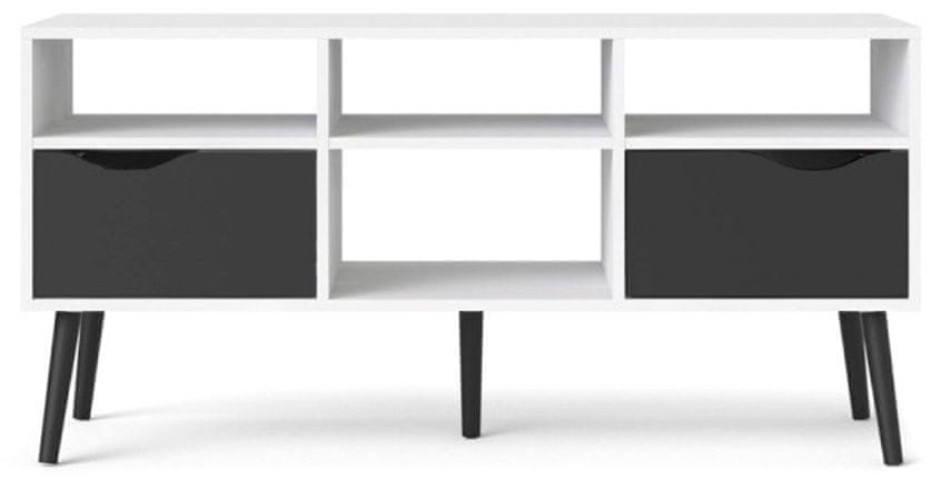 eoshop TV stolík Retro 391 biela/čierna